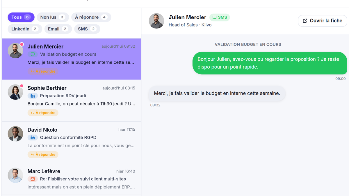 Boîte de réception unifiée