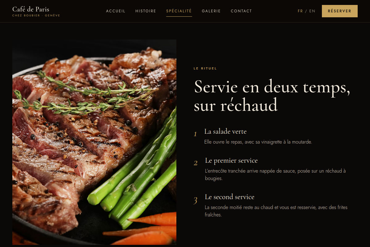 Le rituel de service en deux temps