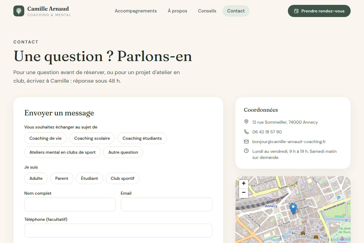 Formulaire de contact qualifié par profil