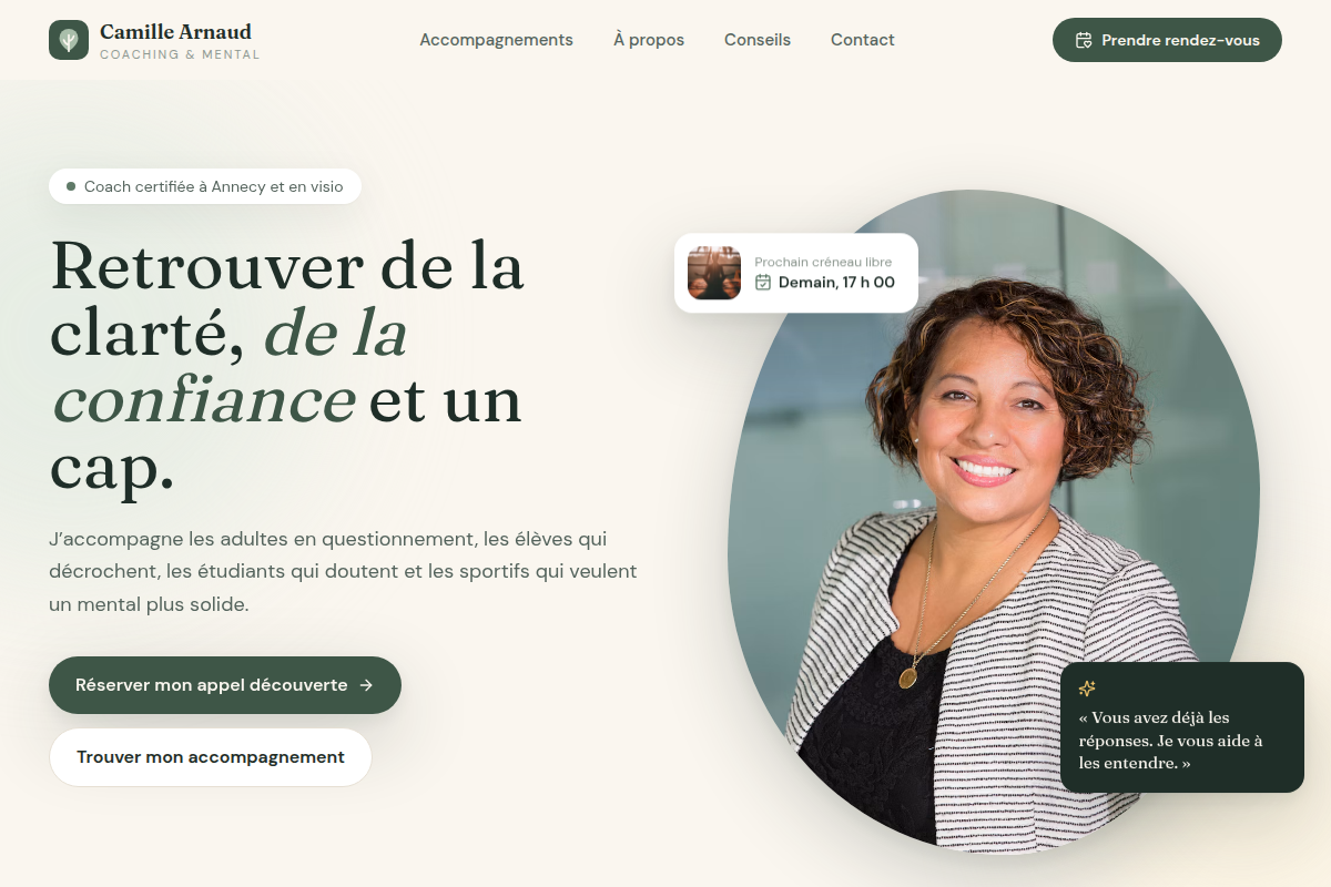 Accueil : hero et accompagnements en avant