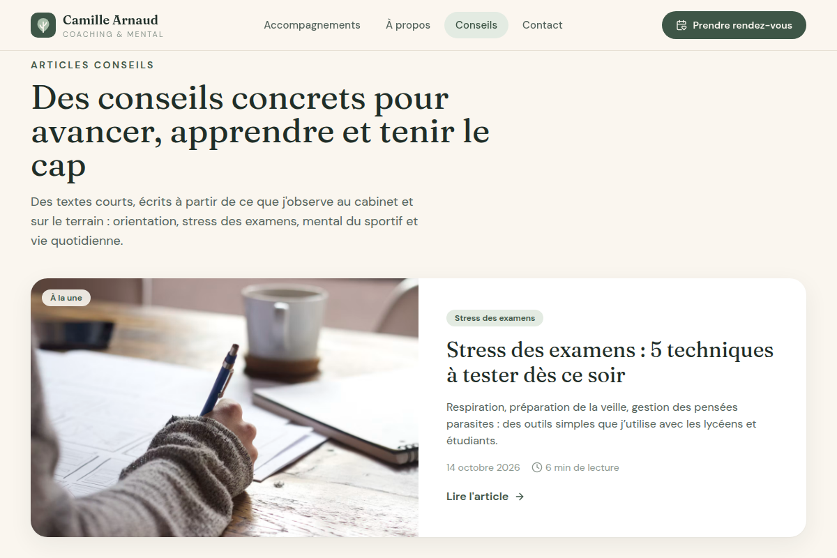 Liste des articles conseils