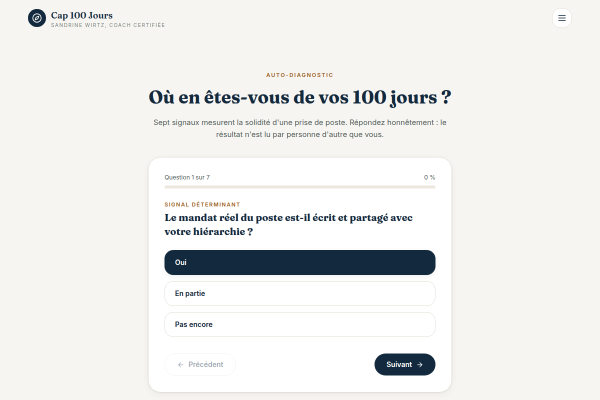 Auto-diagnostic : question pondérée