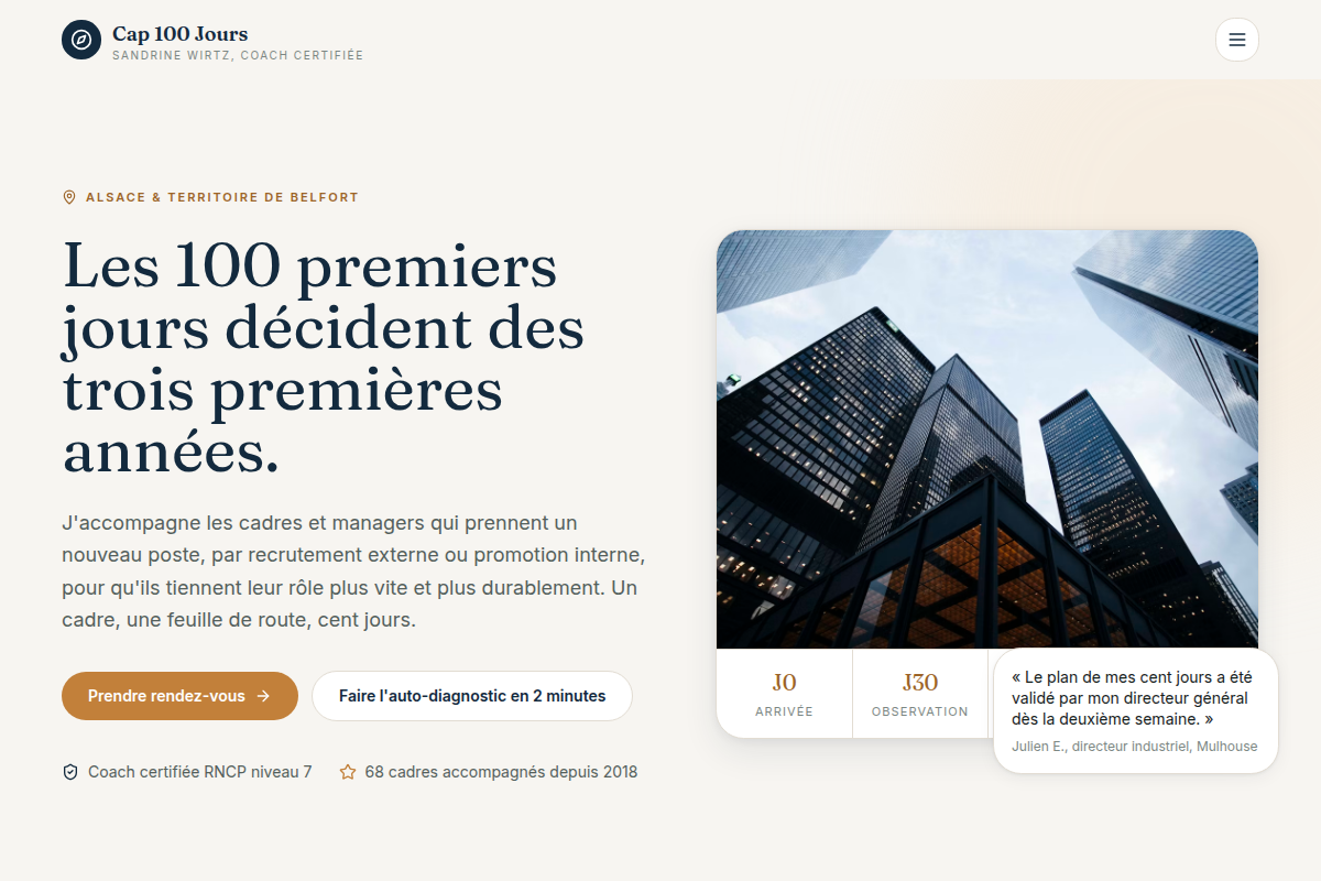 Accueil : promesse et chiffres clés
