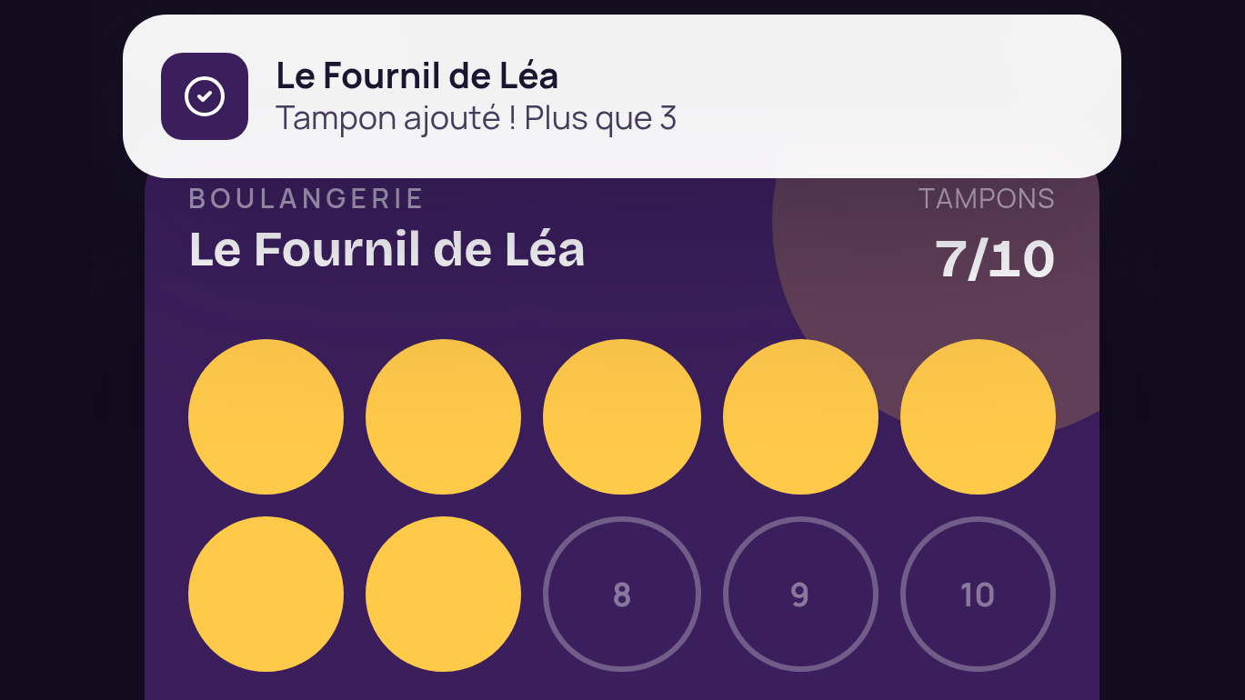 Chaque tampon relance le client