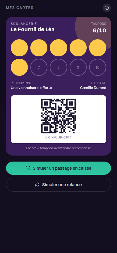 La carte de fidélité dans le Wallet