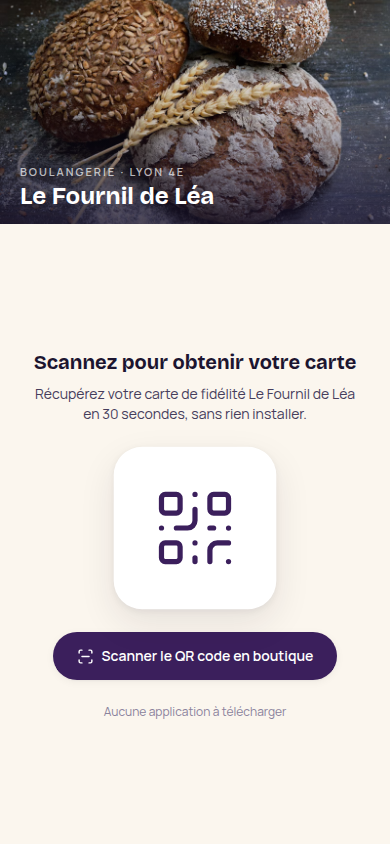 Scannez le QR en boutique, sans appli
