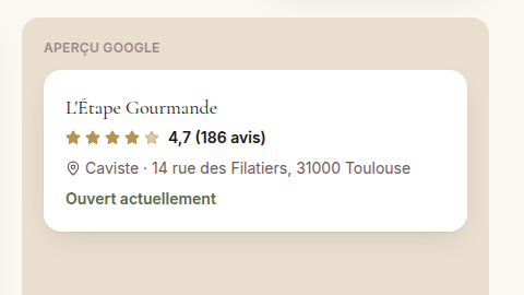 Fiche Google synchronisée