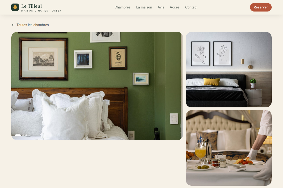 Fiche détaillée d'une chambre