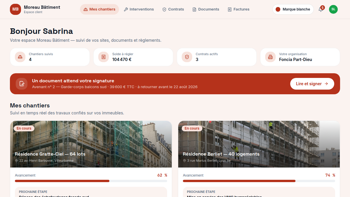 Un portail client en marque blanche