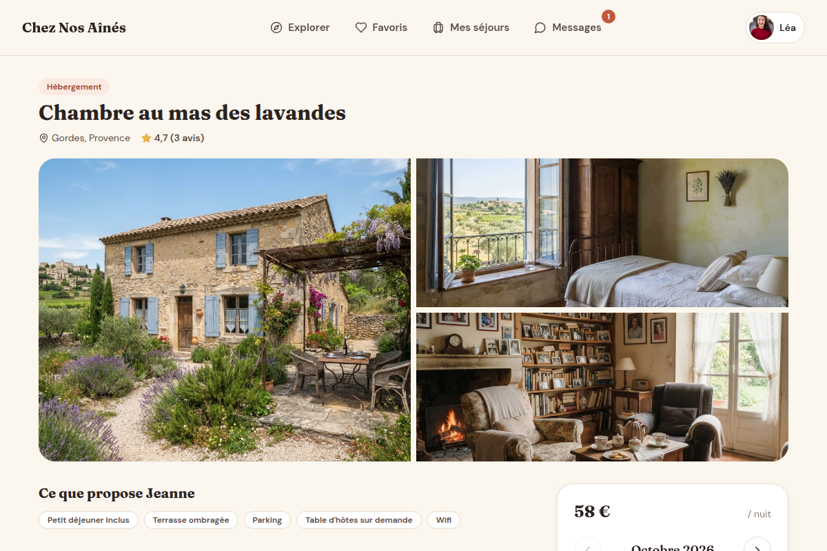 Fiche d'une chambre chez l'habitant à Gordes