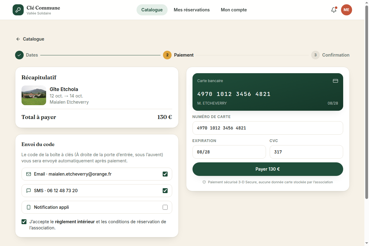 Paiement carte et choix des canaux d'envoi