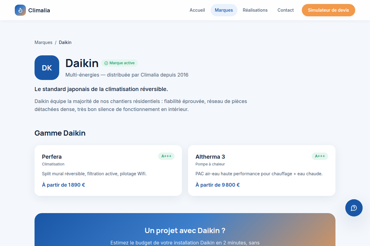 Fiche marque : produits, prix, description
