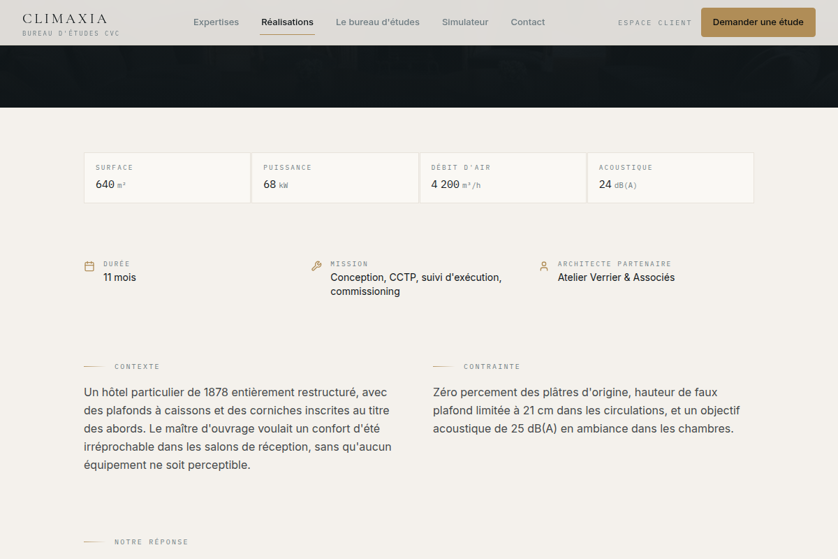 Fiche réalisation : chiffres clés, contexte et contrainte