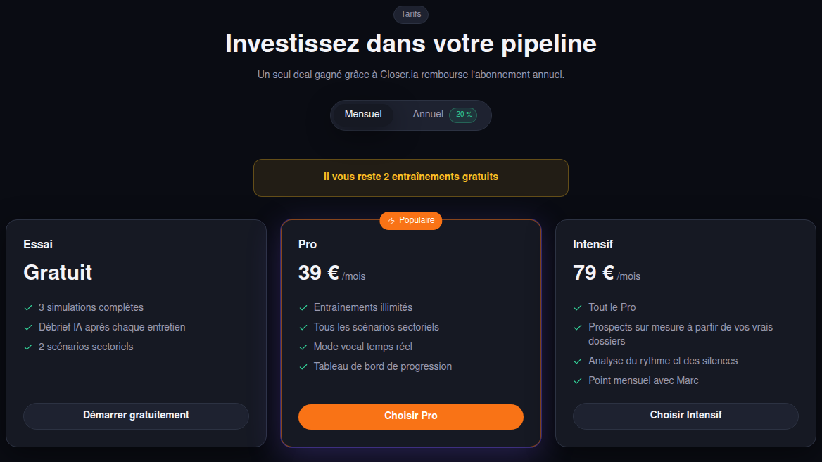 3 essais gratuits, puis le mur payant