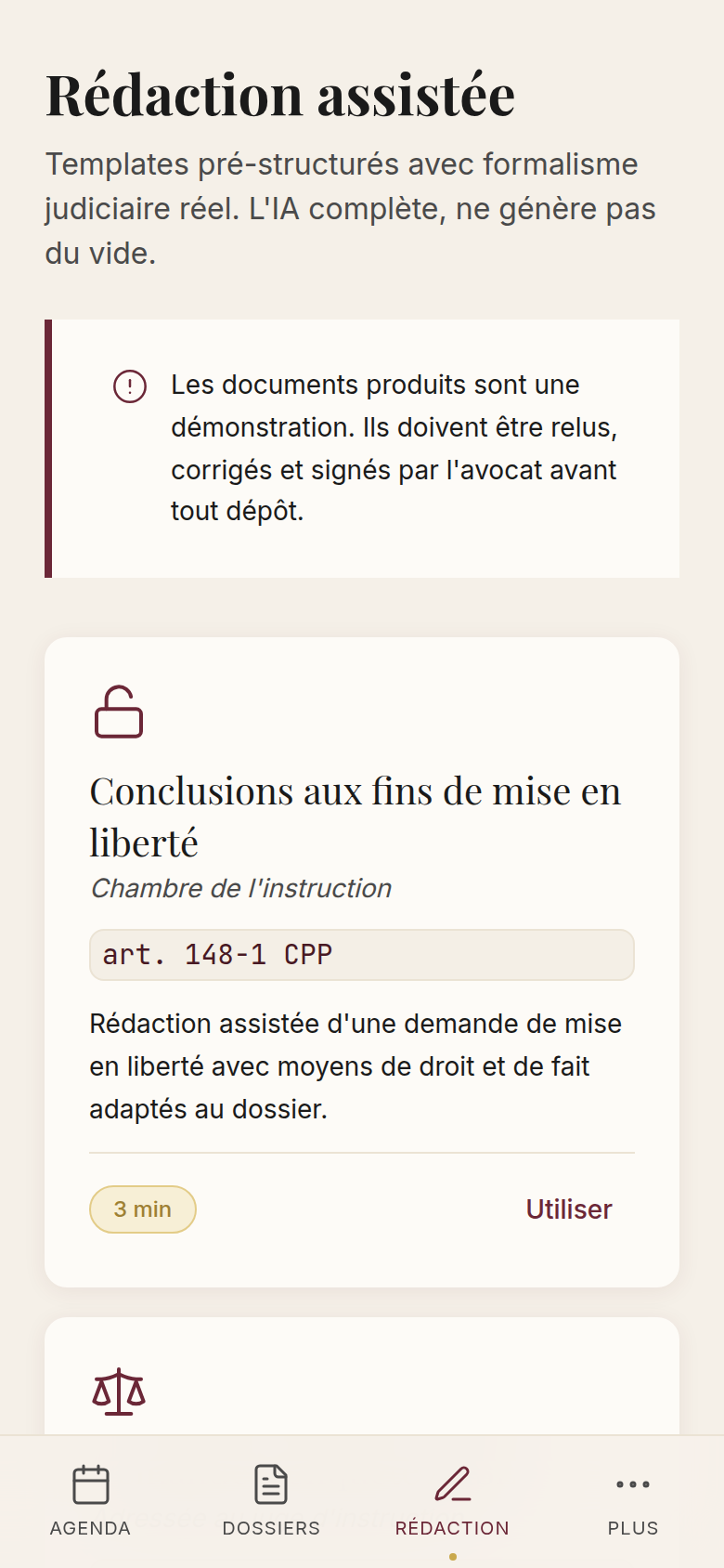 Rédaction assistée des conclusions