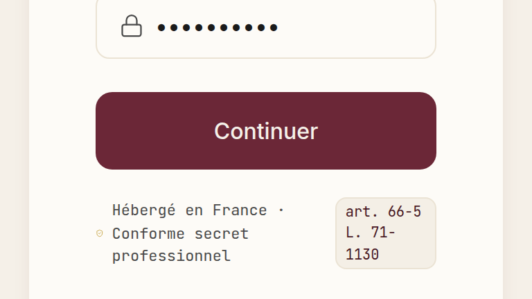 Secret professionnel par défaut