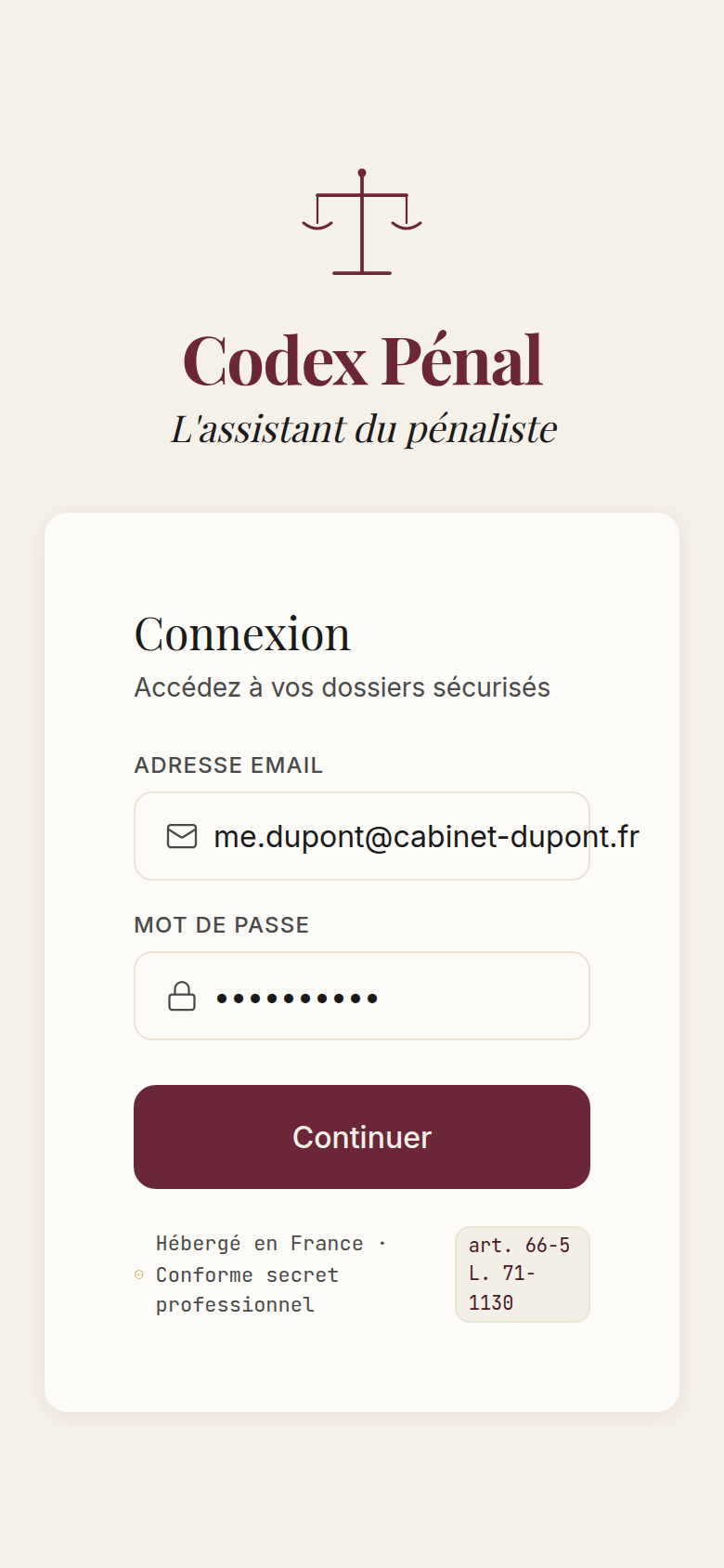 Connexion sécurisée, secret professionnel