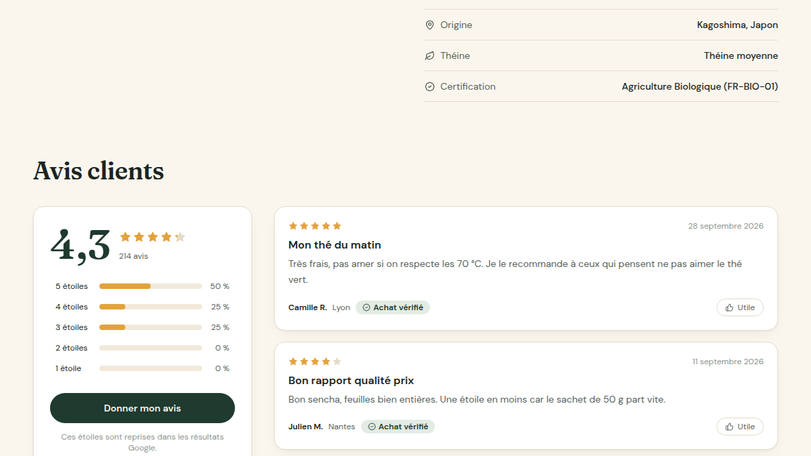 Avis clients et preuve sociale