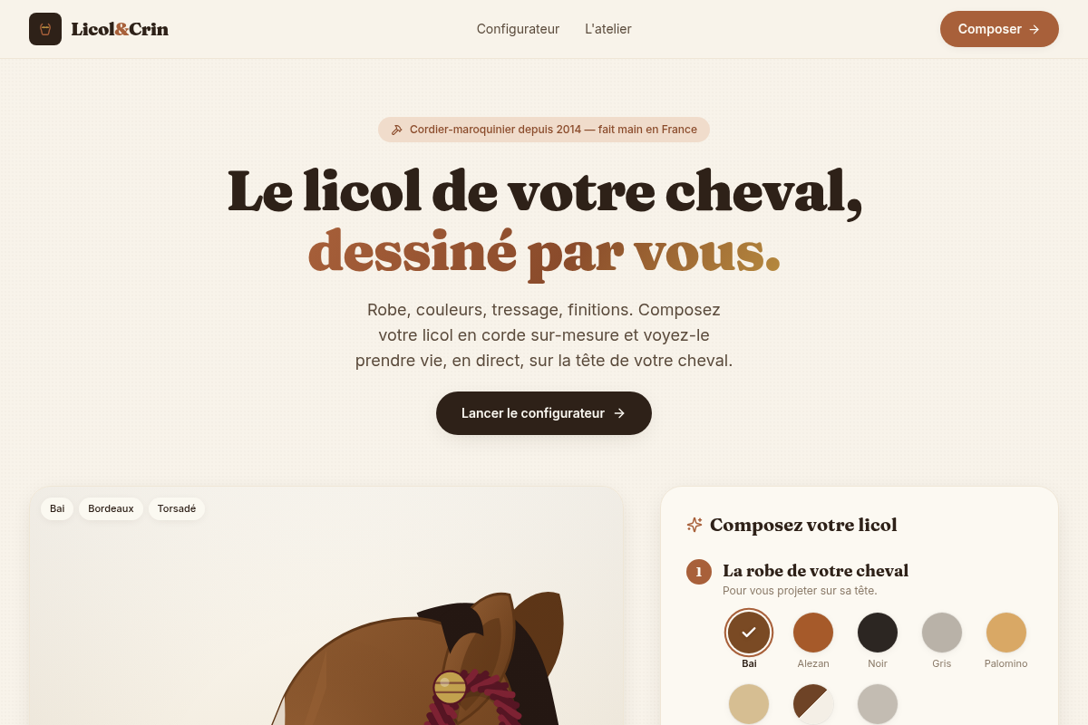 Page d'accueil et promesse sur-mesure