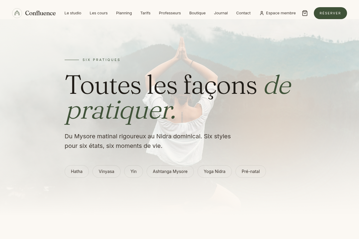 Les cours : les six styles de yoga proposés