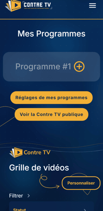 Mes programmes : l'espace personnel