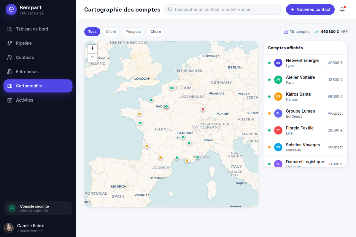Cartographie : 14 comptes géolocalisés en France