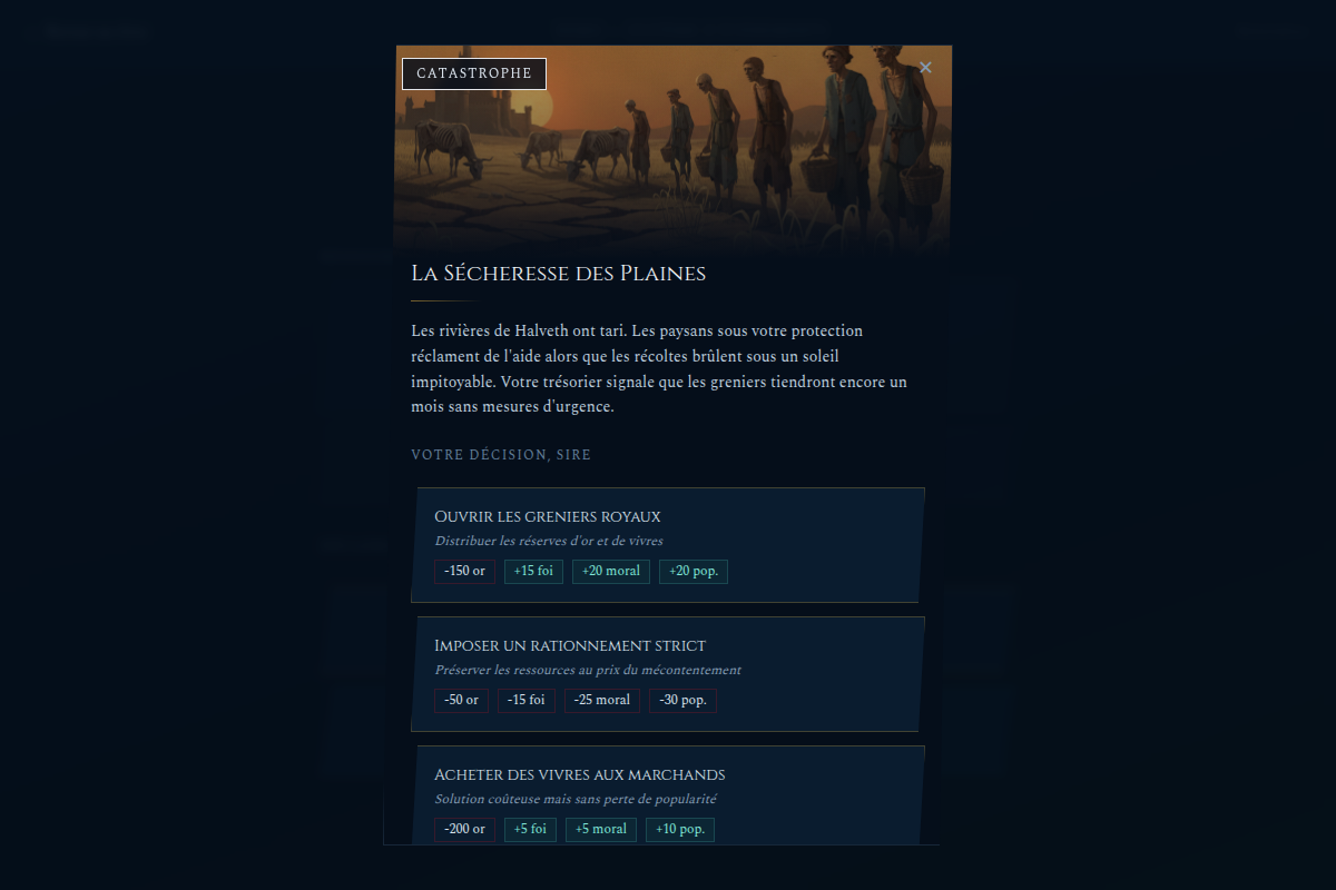 Événement narratif à choix multiples