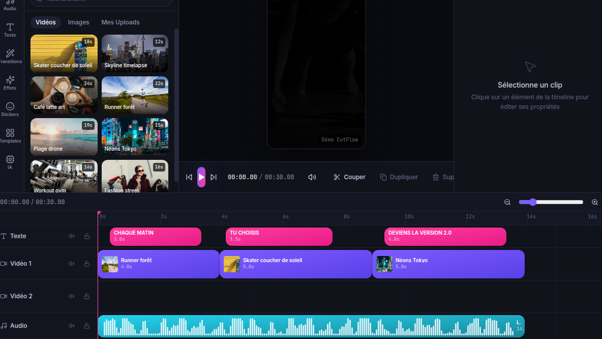 Timeline multipiste comme sur desktop