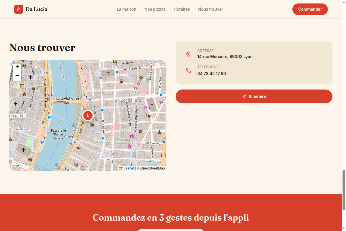 Localisation, téléphone et itinéraire