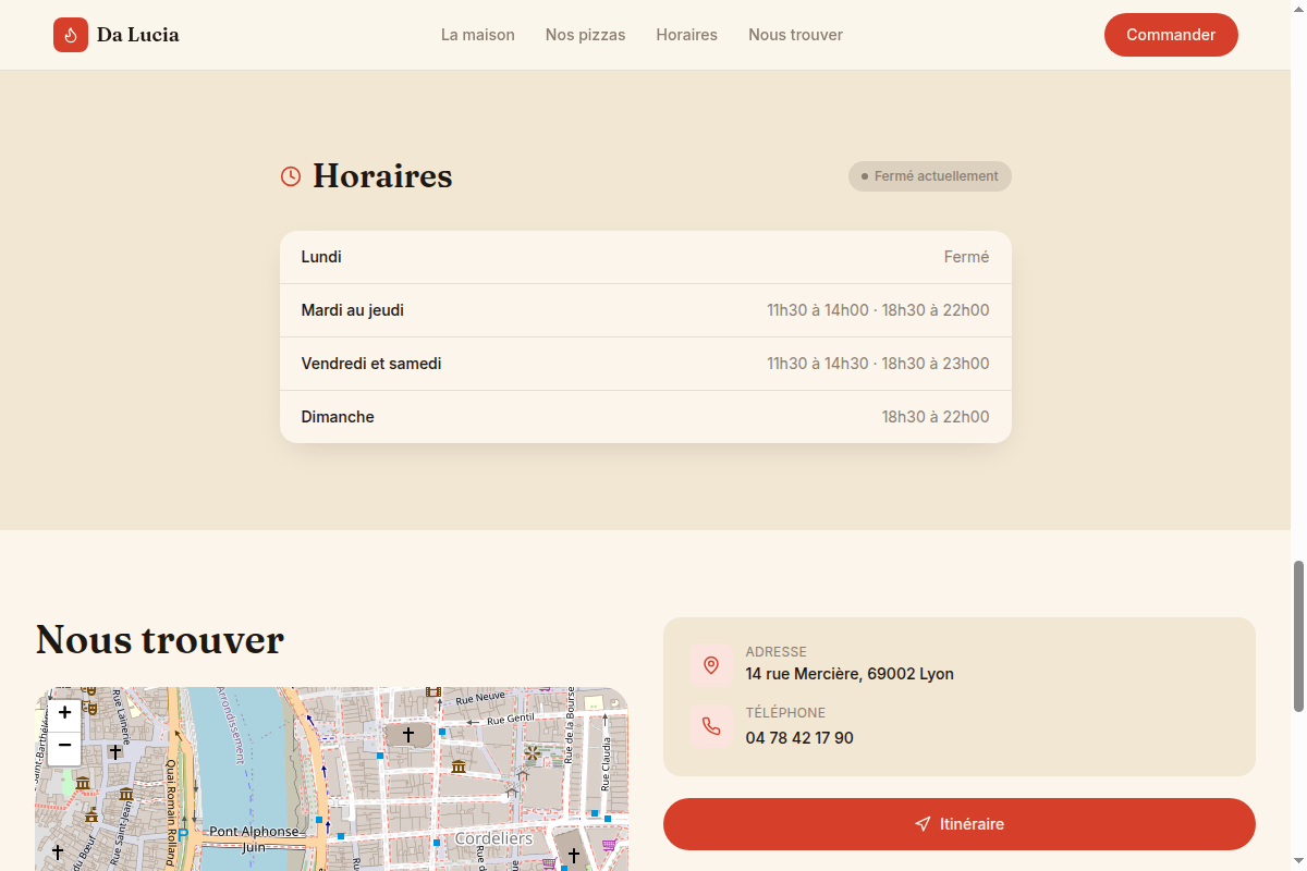 Horaires d'ouverture par jour