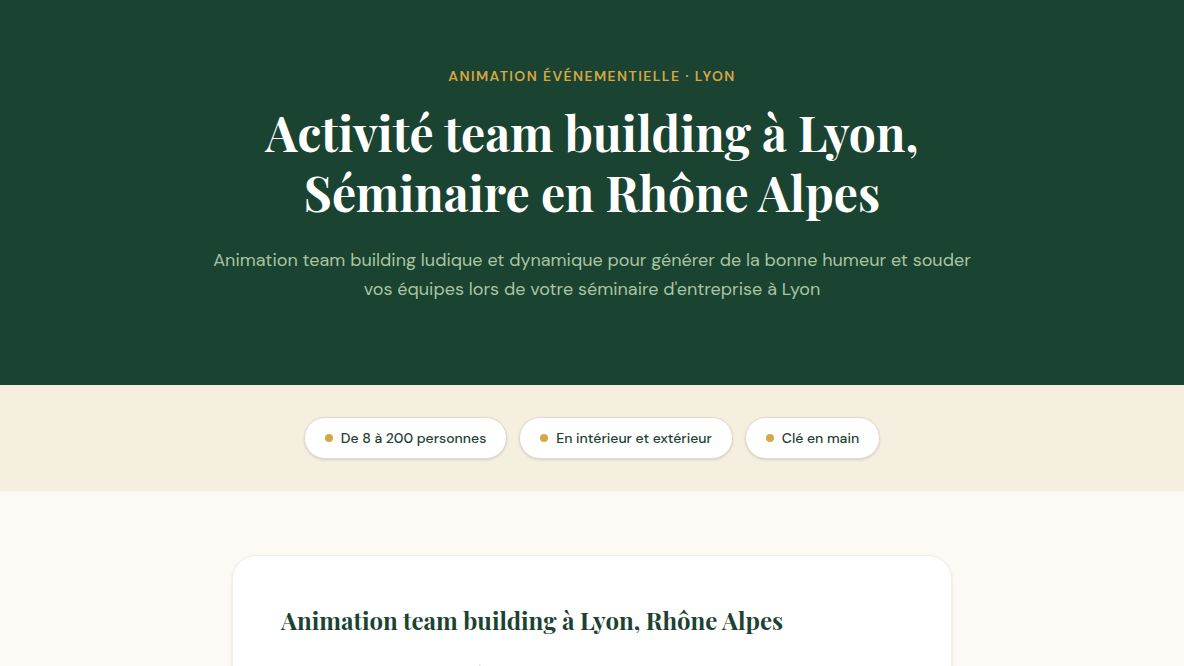 Des pages ville pensées pour le SEO local