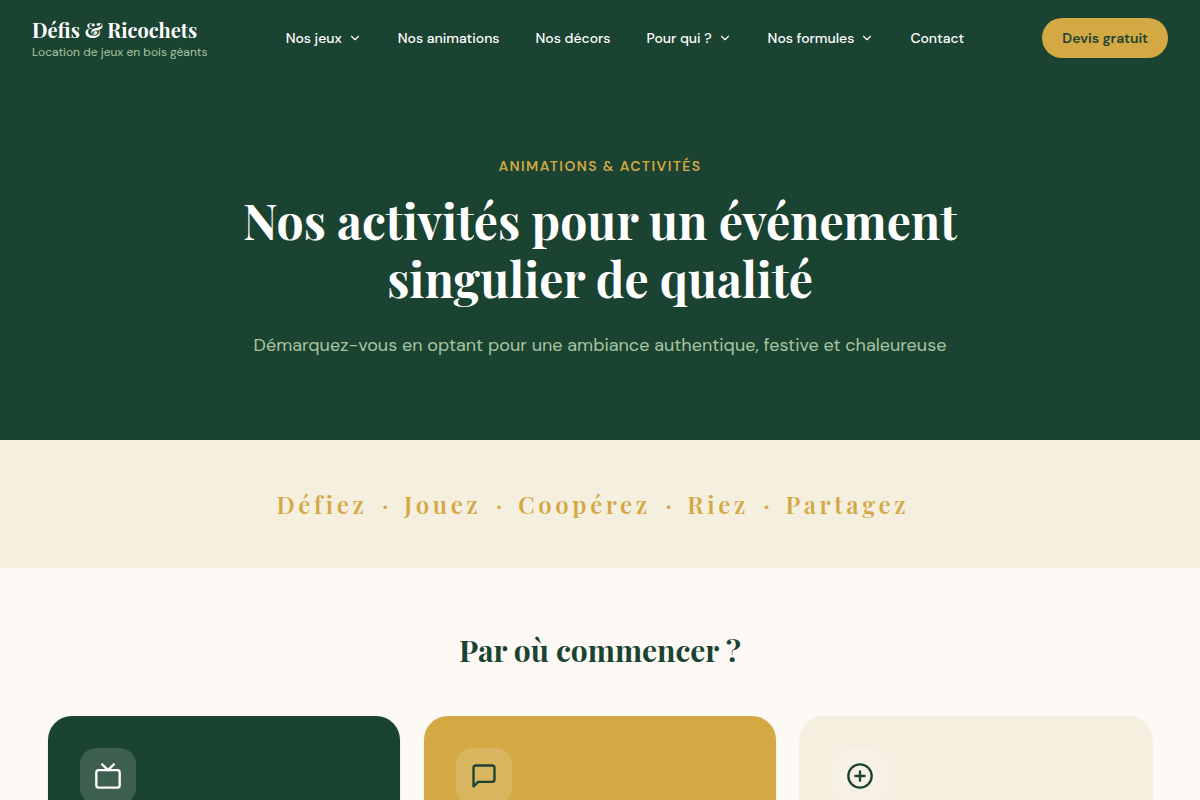 Animations pour pros, particuliers, collectivités