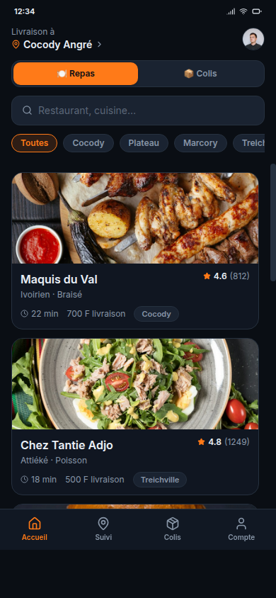 Accueil client — restaurants à Abidjan