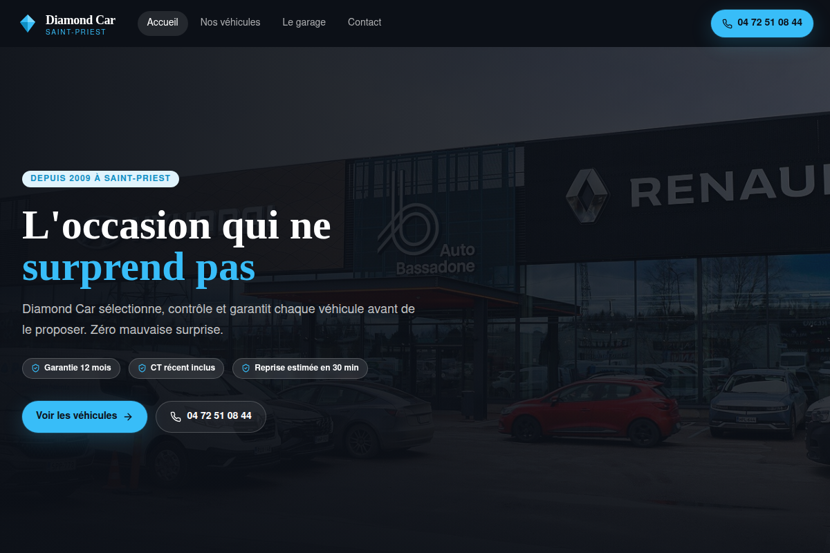 Accueil du site vitrine