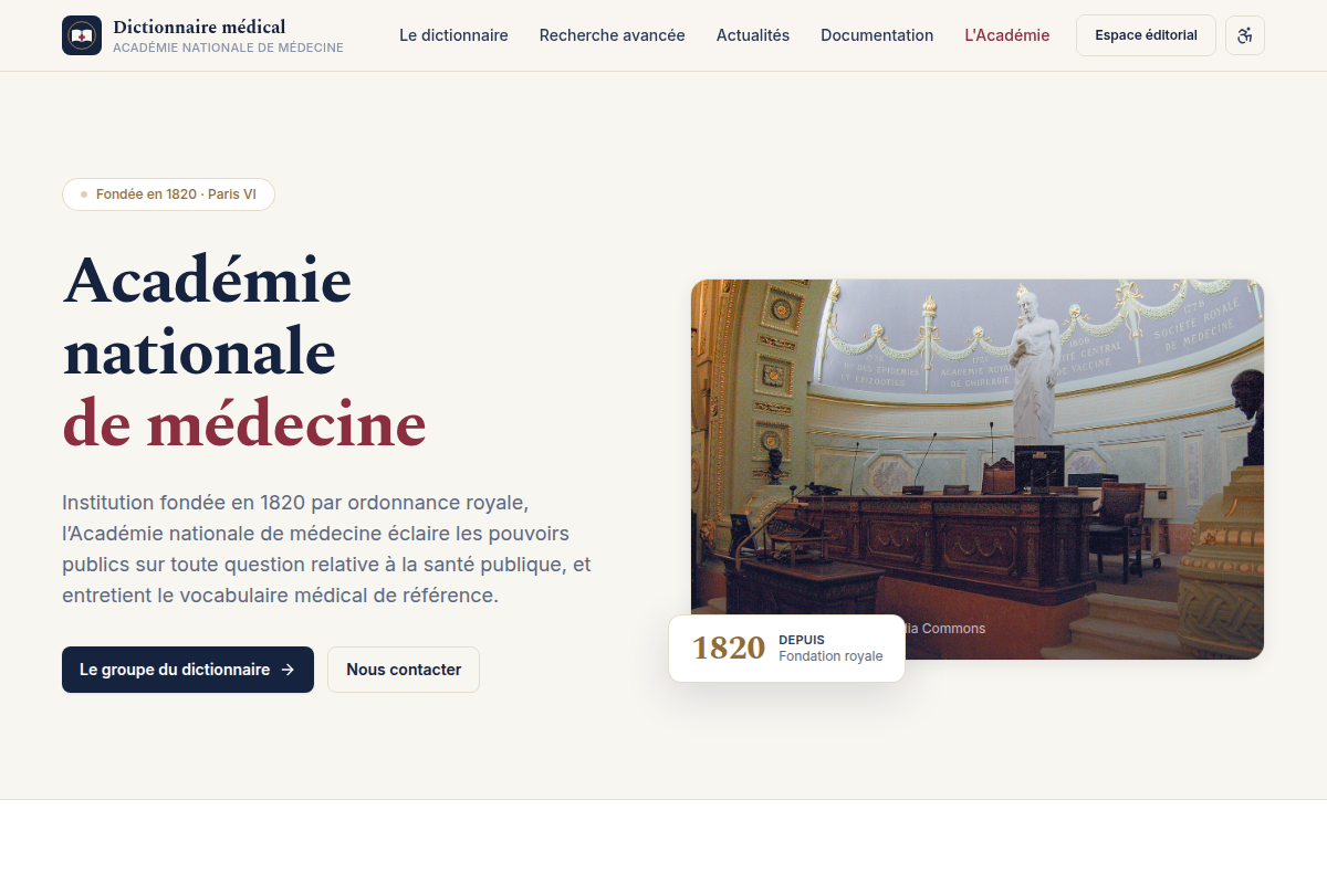 Présentation de l'Académie et de son histoire