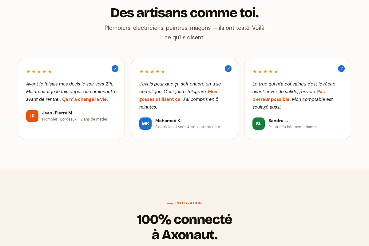 Témoignages d'artisans plombiers, électriciens