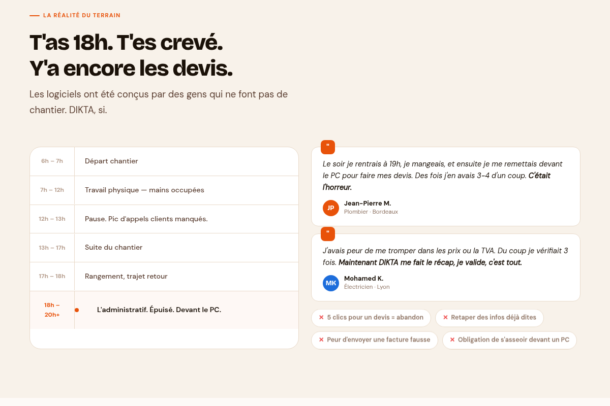 La journée d'un artisan, l'administratif du soir