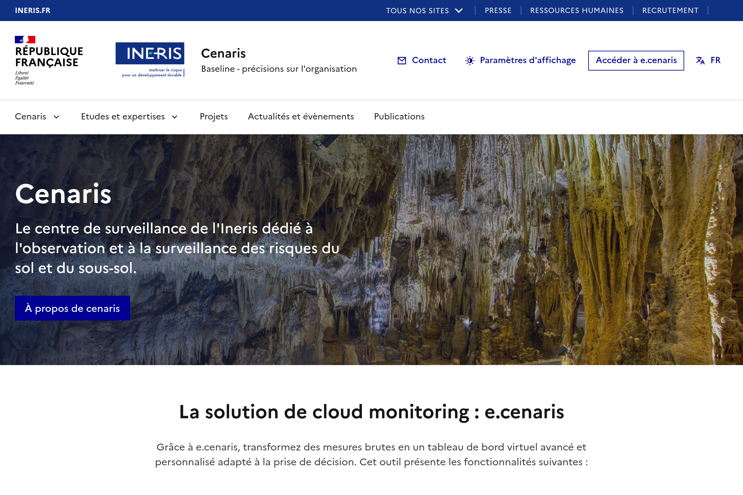Portail public Cenaris — accueil