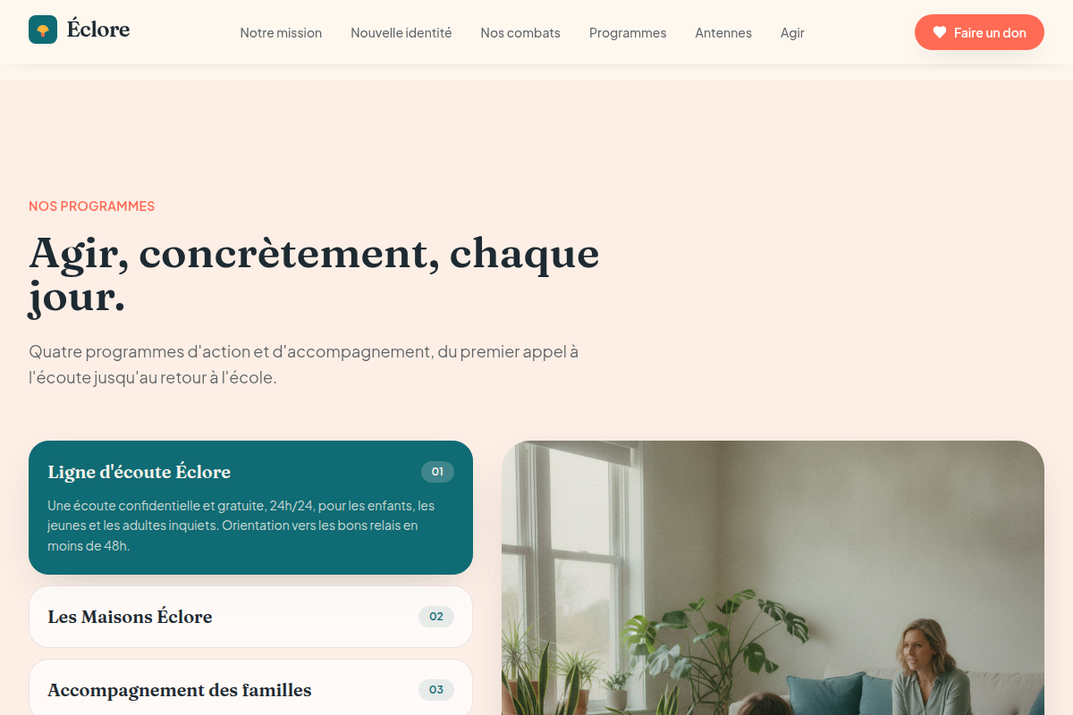 Les programmes d'action, sélecteur interactif