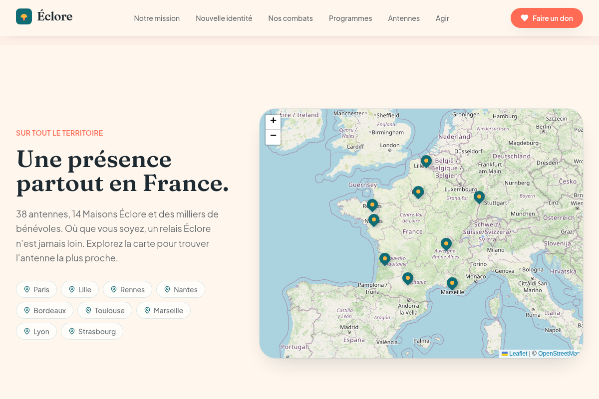 Carte des antennes partout en France