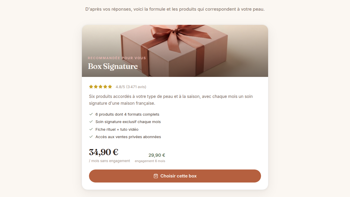 Diagnostic qui calcule une vraie recommandation