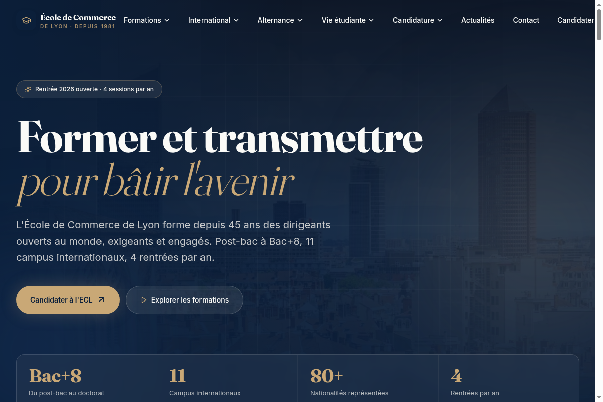Accueil — Former et transmettre pour bâtir l'avenir