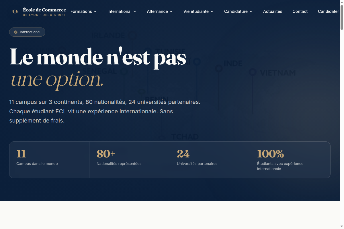 International — 11 campus sur 3 continents
