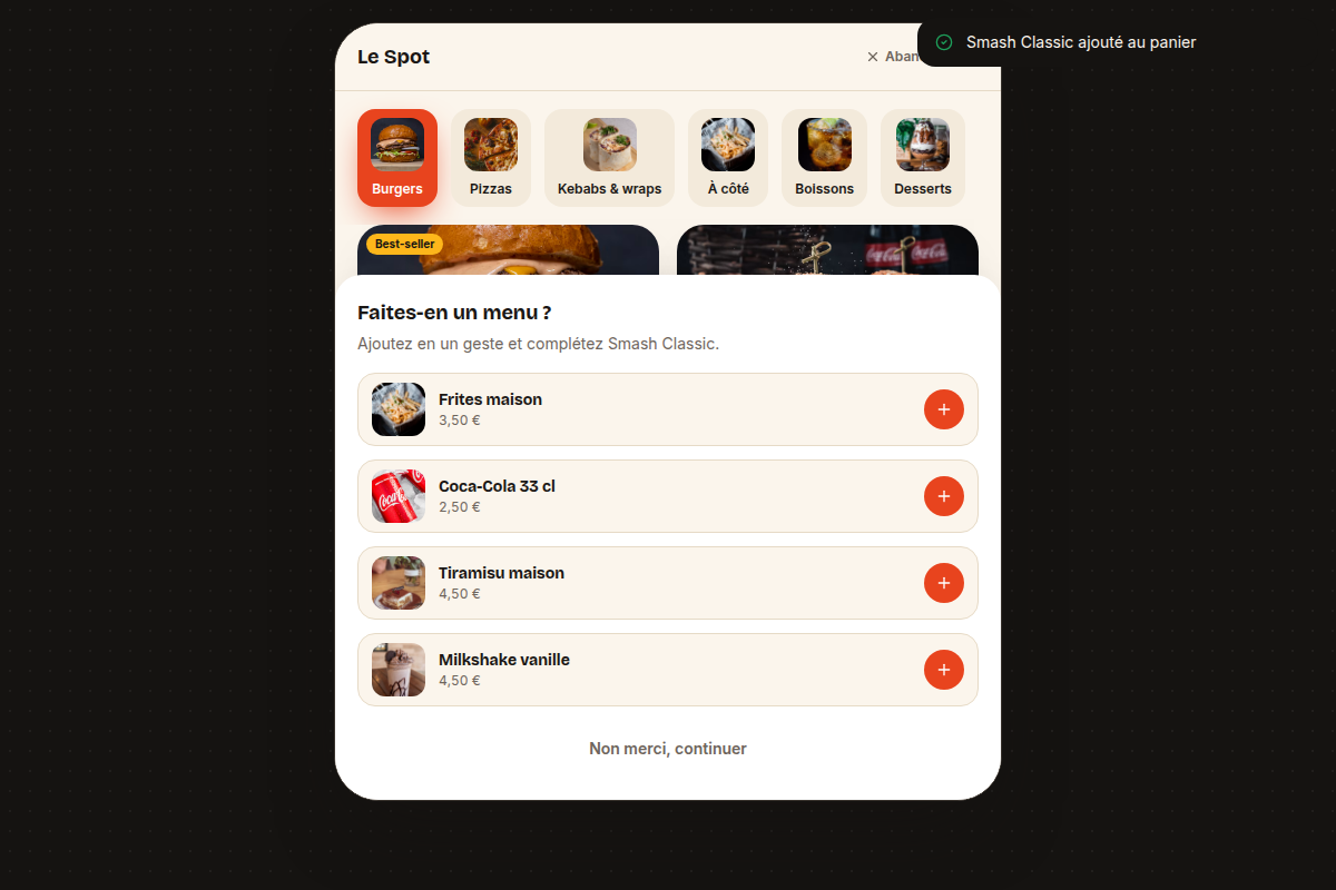 Vente suggestive : faites-en un menu