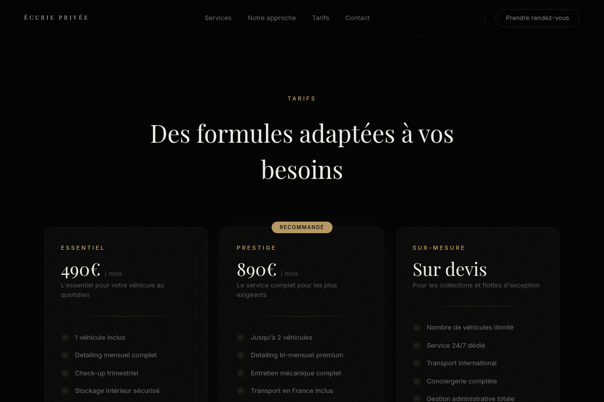 Trois formules, dont un palier recommandé