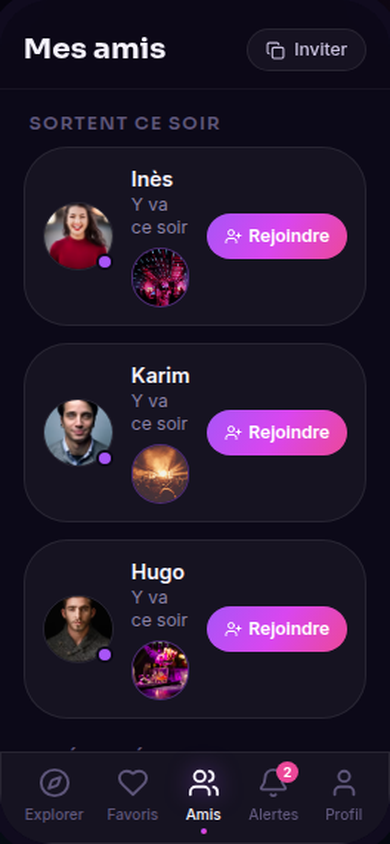 Mes amis : voir qui sort ce soir