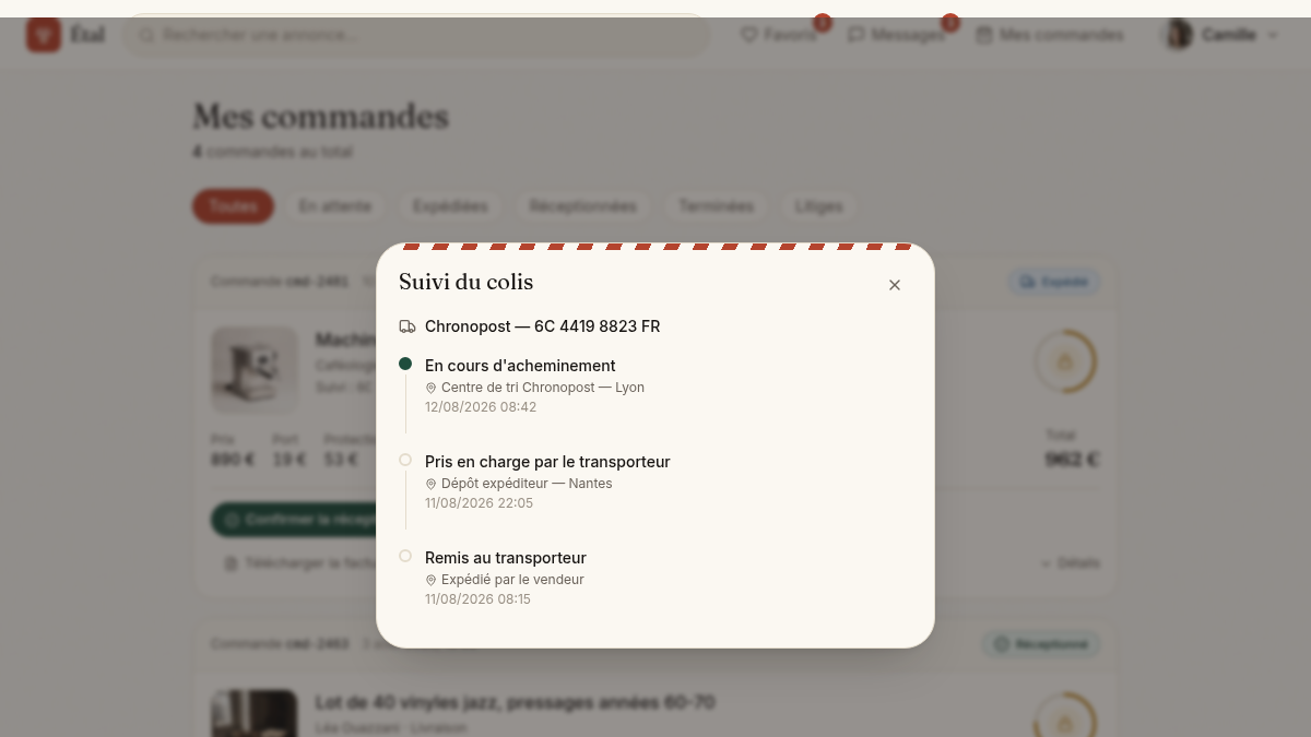 Suivi de commande sous séquestre