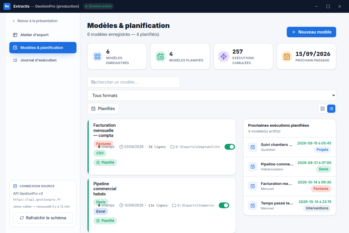 Bascule en vue liste pour comparer les modèles
