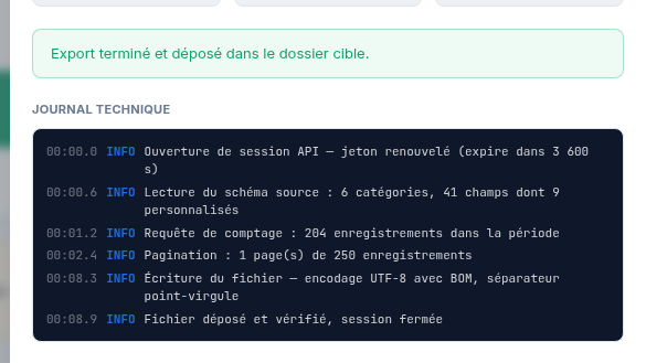 Chaque export laisse une trace