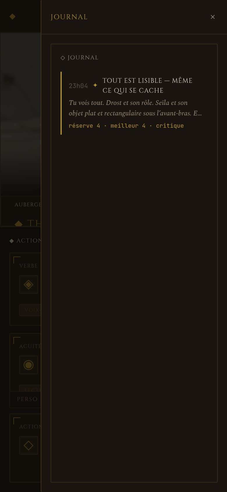 Journal de partie structuré